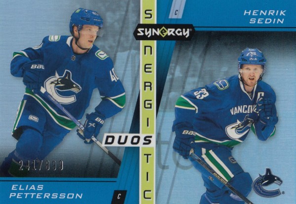 insert karta PETTERSSON/SEDIN 21-22 Synergy Synergistic Duos Stars and Legends /899